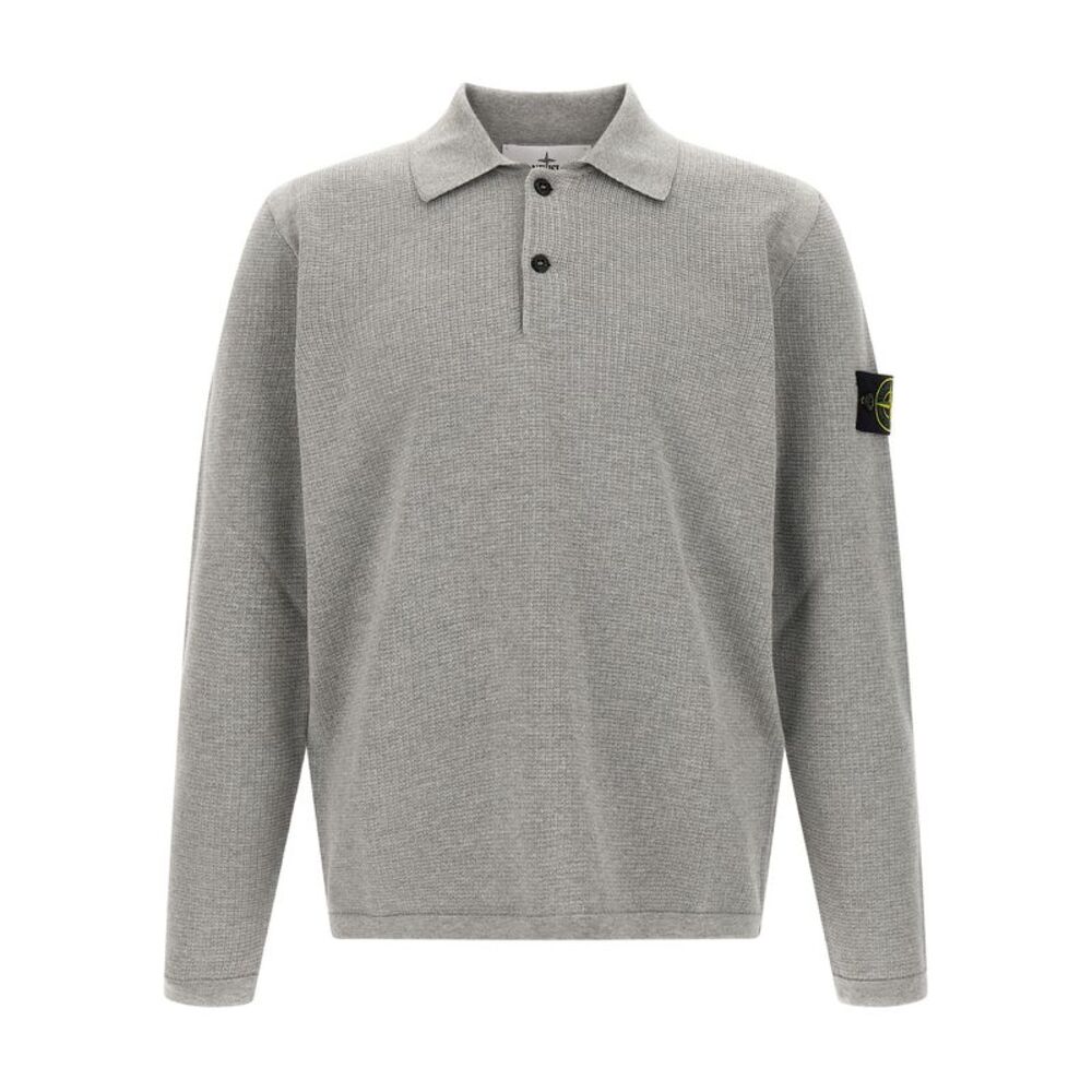 Stone Island Gray Cotton Polo Men's Shirt